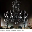 GobekUsa Black Crystal Chandelier: Luxury Lighting for Villa Hotel, Living Room, Dining Room