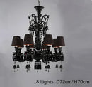 GobekUsa Black Crystal Chandelier: Luxury Lighting for Villa Hotel, Living Room, Dining Room