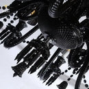 GobekUsa Black Crystal Chandelier: Luxury Lighting for Villa Hotel, Living Room, Dining Room