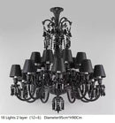 GobekUsa Black Crystal Chandelier: Luxury Lighting for Villa Hotel, Living Room, Dining Room