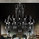 GobekUsa Black Crystal Chandelier: Luxury Lighting for Villa Hotel, Living Room, Dining Room