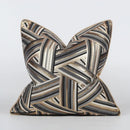 Luxury black & gold geometric jacquard cushion cover living room decor by Decorbites