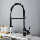 GobekUsa Black & Gold Kitchen Faucet: Luxury Brass Pull Out Sink Mixer