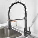 GobekUsa Black & Gold Kitchen Faucet: Luxury Brass Pull Out Sink Mixer