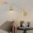 GobekUsa Black/Gold Swing Arm Wall Lamp LED E27 Bedroom Reading Cafe Luxury