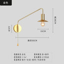 GobekUsa Black/Gold Swing Arm Wall Lamp LED E27 Bedroom Reading Cafe Luxury