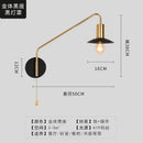 GobekUsa Black/Gold Swing Arm Wall Lamp LED E27 Bedroom Reading Cafe Luxury