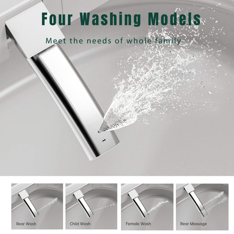 Nuvia Luxury Black Square Smart Toilet With Bidet, Remote, And Heated Seat (SAK45183)