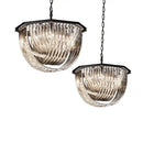 GobekUsa Black Stainless Steel Crystal Glass Ceiling Chandelier - LED Dimmable Luxury Nordic Light