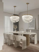 GobekUsa Black Stainless Steel Crystal Glass Ceiling Chandelier - LED Dimmable Luxury Nordic Light