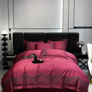 GobekUsa 1000TC Cotton Embroidery Luxury Bedding Set in Blue White Champagne