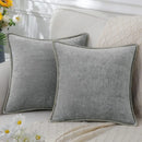 Luxury blue chenille cushion covers living room stitched edge pillow by Decorbites
