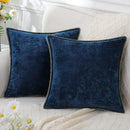 Luxury blue chenille cushion covers living room stitched edge pillow by Decorbites