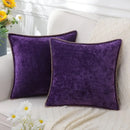 Luxury blue chenille cushion covers living room stitched edge pillow by Decorbites