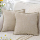 Luxury blue chenille cushion covers living room stitched edge pillow by Decorbites