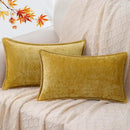 Luxury blue chenille cushion covers living room stitched edge pillow by Decorbites