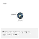 GobekUsa Blue Crystal Glass Wall Lamp Luxury Light Fixture Bedside Aisle Glass Lamp