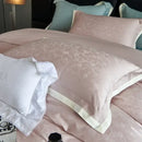GobekUsa 1000TC Egyptian Cotton Jacquard Duvet Cover Set: Luxury Satin Silky Bedding Collection