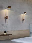 GobekUsa Black Walnut Wood LED Wall Lamp: Luxury Nordic Bedroom Reading Light