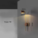 GobekUsa Black Walnut Wood LED Wall Lamp: Luxury Nordic Bedroom Reading Light