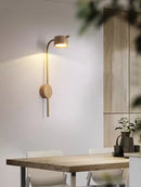 GobekUsa Black Walnut Wood LED Wall Lamp: Luxury Nordic Bedroom Reading Light