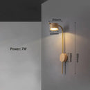 GobekUsa Black Walnut Wood LED Wall Lamp: Luxury Nordic Bedroom Reading Light