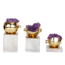 GobekUsa Brass Purple Crystal Pomegranate Ornament - Luxury Home Decor & Artwork
