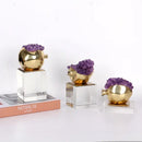 GobekUsa Brass Purple Crystal Pomegranate Ornament - Luxury Home Decor & Artwork