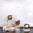 GobekUsa Brass Purple Crystal Pomegranate Ornament - Luxury Home Decor & Artwork