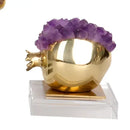 GobekUsa Brass Purple Crystal Pomegranate Ornament - Luxury Home Decor & Artwork
