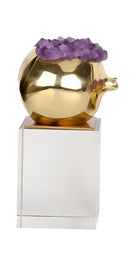 GobekUsa Brass Purple Crystal Pomegranate Ornament - Luxury Home Decor & Artwork