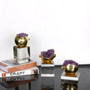 GobekUsa Brass Purple Crystal Pomegranate Ornament - Luxury Home Decor & Artwork