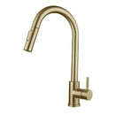 GobekUsa Brushed Gold Pull Out Kitchen Faucet Luxury Black Sink Tap Kitchen Mixer