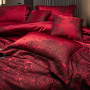 GobekUsa Burgundy Red Luxury Jacquard Egyptian Cotton 5Pcs Bedding Set