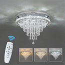 GobekUsa Crystal LED Ceiling Chandelier: Remote Dimming Round Lamp for Luxury Home Decor