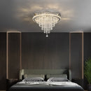 GobekUsa Crystal LED Ceiling Chandelier: Remote Dimming Round Lamp for Luxury Home Decor