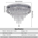 GobekUsa Crystal LED Ceiling Chandelier: Remote Dimming Round Lamp for Luxury Home Decor