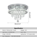 GobekUsa Crystal LED Ceiling Chandelier: Remote Dimming Round Lamp for Luxury Home Decor