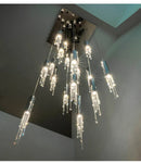 GobekUsa Luxury Chrome Crystal LED Chandelier for Staircase