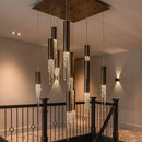GobekUsa Luxury Chrome Crystal LED Chandelier for Staircase