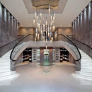 GobekUsa Luxury Chrome Crystal LED Chandelier for Staircase