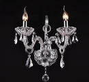 GobekUsa Clear Crystal Wall Lamp with LED Bulbs for Luxury Bedside Lighting