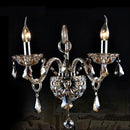 GobekUsa Clear Crystal Wall Lamp with LED Bulbs for Luxury Bedside Lighting