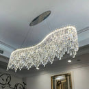 Luxury clear & purple crystal chrome chandelier dining room light by Decorbites