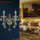 GobekUsa Crystal Wall Lamp, K9 Crystals, Champagne Gold/Silver, 1/2 Lights, Luxury Bedside Light