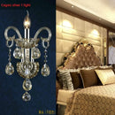 GobekUsa Crystal Wall Lamp, K9 Crystals, Champagne Gold/Silver, 1/2 Lights, Luxury Bedside Light