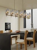 GobekUsa Copper & Glass Chandelier - Luxury Lighting Fixture for Living, Dining, Bedroom - Dimmable