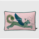 GobekUsa Coral Lynx Velvet Cushion Cover: Luxury Mystical Animal Theme for Sofa