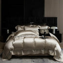GobekUsa 1000TC Egyptian Cotton Luxury Satin Bedding Set with Wide Hollow Edge
