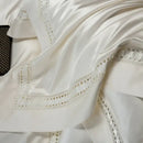 GobekUsa 1000TC Egyptian Cotton Luxury Satin Bedding Set with Wide Hollow Edge